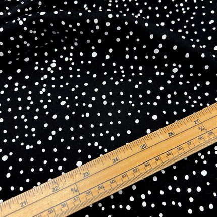 Ink Dots Cotton Jersey - Black - Hollies Haberdashery UK