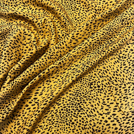 *NEW* Cheetah Viscose - Mustard - Hollies Haberdashery UK