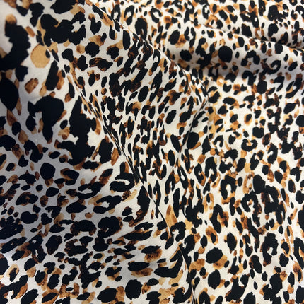 *NEW* Leopard Viscose - Ecru - Hollies Haberdashery UK