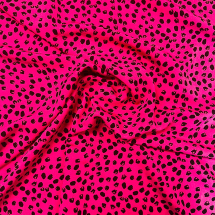 *NEW* Party Spot Viscose - Cerise - Hollies Haberdashery UK
