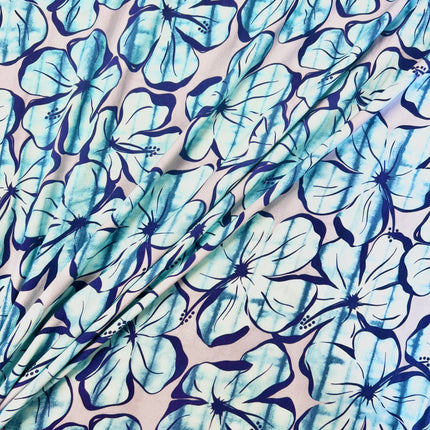 *NEW* Moroccan Flower Viscose Crepe - Sky - Hollies Haberdashery UK