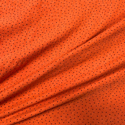 *NEW* Dotty Slub Washed Cotton | Pumpkin - Hollies Haberdashery UK