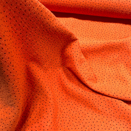 *NEW* Dotty Slub Washed Cotton | Pumpkin - Hollies Haberdashery UK