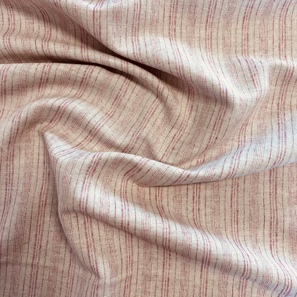 Country Linen | Stripe | Raspberry - Hollies Haberdashery