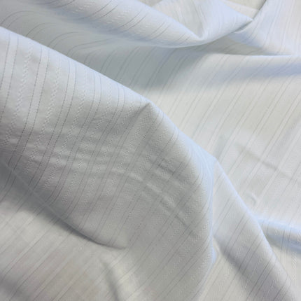 Cable Stripe | Embroidered Cotton | White Lurex - Hollies Haberdashery