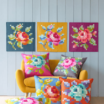 Tilda | Kit de Coussin à Broder Rose de Jardin | Moutarde