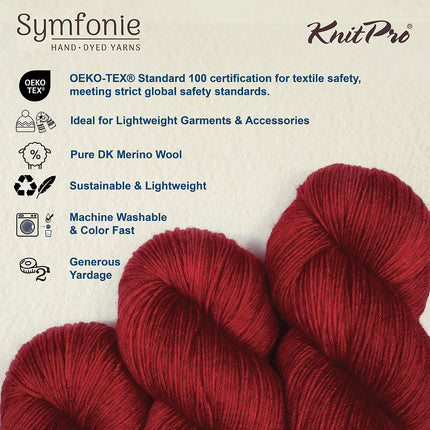 KnitPro Symfonie Yarns | Viva | DK | Red Rose 1050