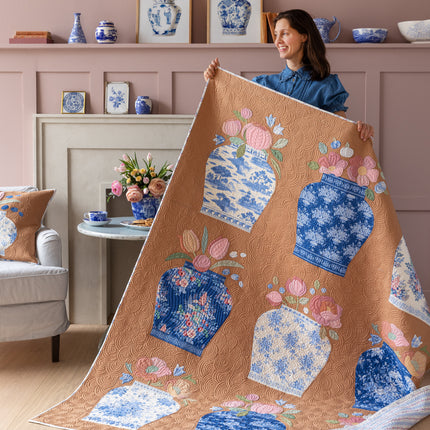 Tilda Something Blue | Kit de courtepointe Ginger Jar | Thé PRÉCOMMANDE JUIN