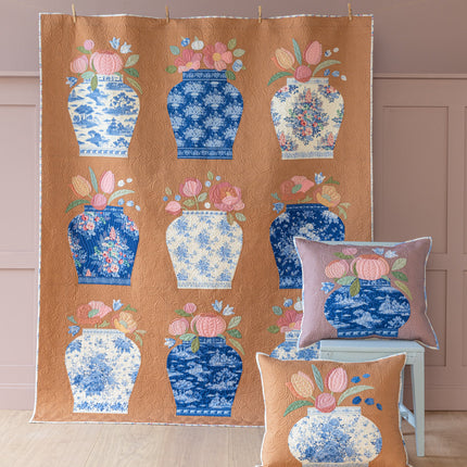Tilda Something Blue | Kit de courtepointe Ginger Jar | Thé PRÉCOMMANDE JUIN