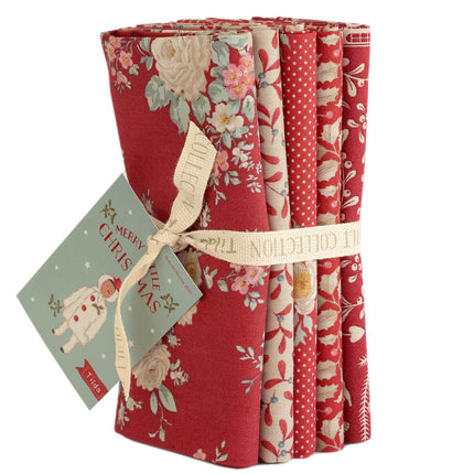 Tilda Merry Little Christmas | Fat Quarter Pack | Red (5) PRE ORDER JULY