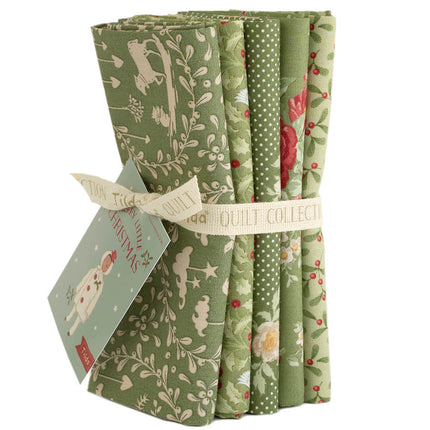 Tilda Joyeux Petit Noël | Paquet de quarts de tissu (fat quarter) | Vert (5) PEU DE STOCK