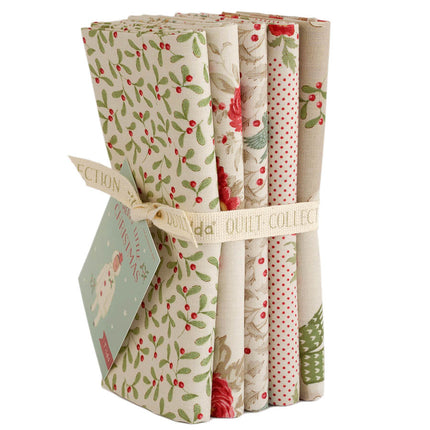 Tilda Joyeux Noël | Lot de coupons de tissu (Fat Quarter) | Crème (5) ÉPUISÉ