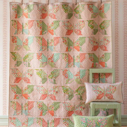 Tilda Songbird | Kit de Courtepointe Papillons Mosaïque | Pêche