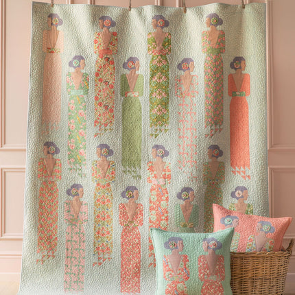Tilda Songbird | Kit courtepointe Soirée | Corail/Vert