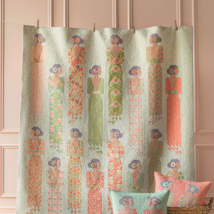 Tilda Songbird | Kit courtepointe Soirée | Corail/Vert