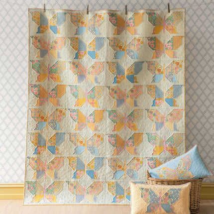 Tilda Songbird | Kit de Courtepointe Papillons Mosaïque | Bleu clair