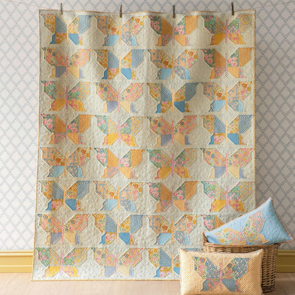 Tilda Songbird | Kit de Courtepointe Papillons Mosaïque | Bleu clair