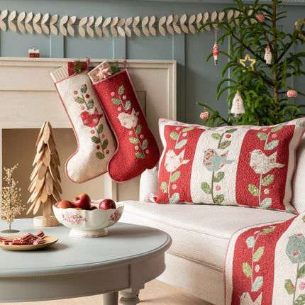 Tilda Merry Little Christmas | Winter Birds Pillow Kit | Burgundy LOW STOCK