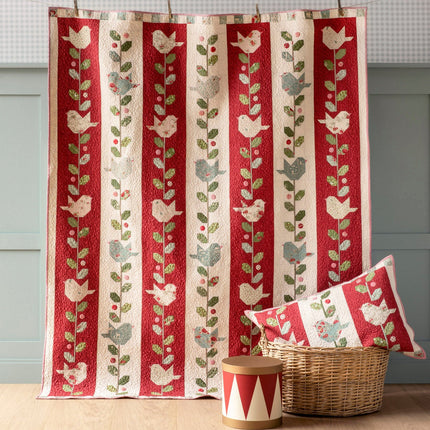 Tilda Joyeux Noël | Kit de courtepointe Oiseaux d'hiver | Bourgogne PRÉCOMMANDE DÉC