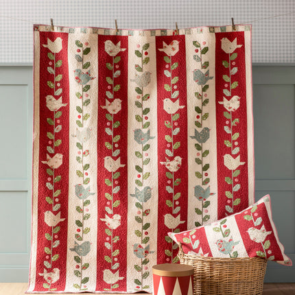Tilda Joyeux Noël | Kit de courtepointe Oiseaux d'hiver | Bourgogne PRÉCOMMANDE DÉC
