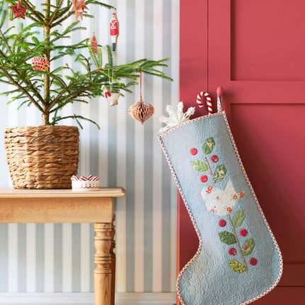 Tilda Merry Little Christmas | Winter Birds Christmas Stocking Kit | Putty White LAST ONE