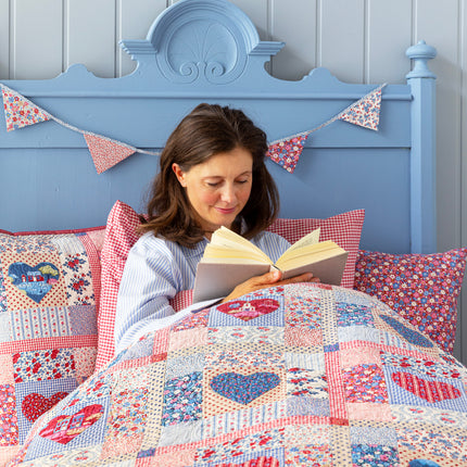 Tilda Village Life | Heart of the Village Quilt Kit | Blue/Burgundy PRE ORDER OCT