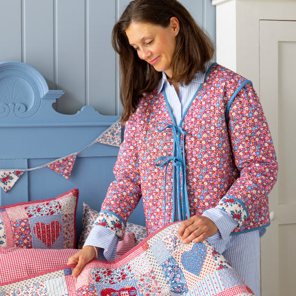 Tilda Village Life | Heart of the Village Quilt Kit | Blue/Burgundy PRE ORDER OCT