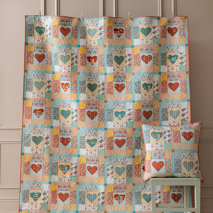 Tilda Village Life | Heart of the Village Quilt Kit | Rust/Teal PRE ORDER OCT
