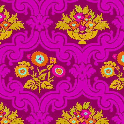 Alison Glass Fabric | Chrysanthemum | Courtyard | Aubergine - 872-P