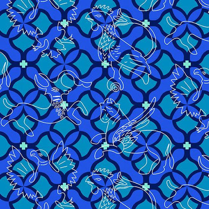Alison Glass Fabric | Chrysanthemum | Folk | River - Hollies Haberdashery UK