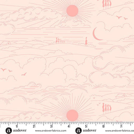 Alison Glass Fabric | Soliloquy | Dwell | Blush - 1219E