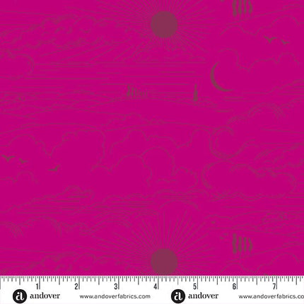 Alison Glass Fabric | Soliloquy | Dwell | Pomegranate - 1219P