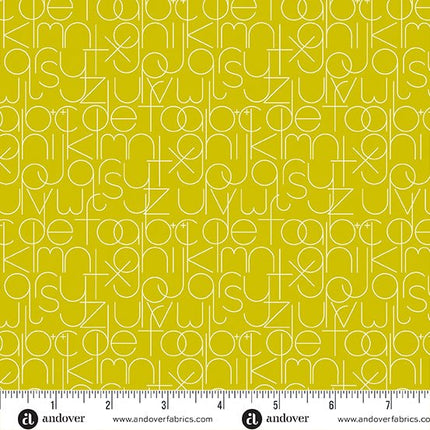 Alison Glass Fabric | Soliloquy | Enough | Chartreuse - 1221G