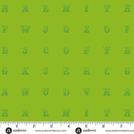 Alison Glass Fabric | Soliloquy | Typeset | Lime - 1223G
