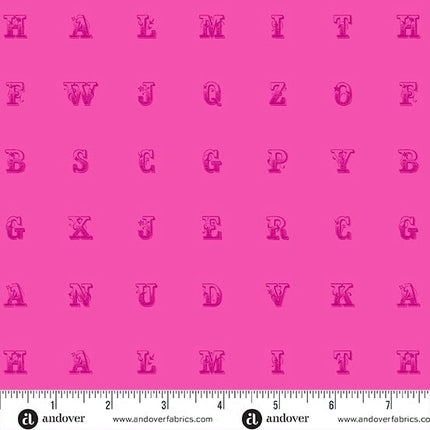 Alison Glass Fabric | Soliloquy | Typeset | Rose - 1223E