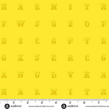 Alison Glass Fabric | Soliloquy | Typeset | Sunshine - 1223Y
