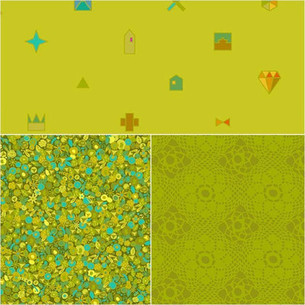 Alison Glass - Sunprints 2021 - Fat Quarter Pack - Shamrock (3) - Hollies Haberdashery UK