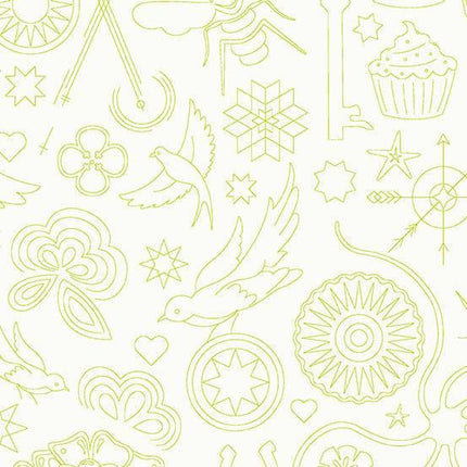 Alison Glass - Sunprints 2022 Luminance - Embroidery - Moss - Hollies Haberdashery UK