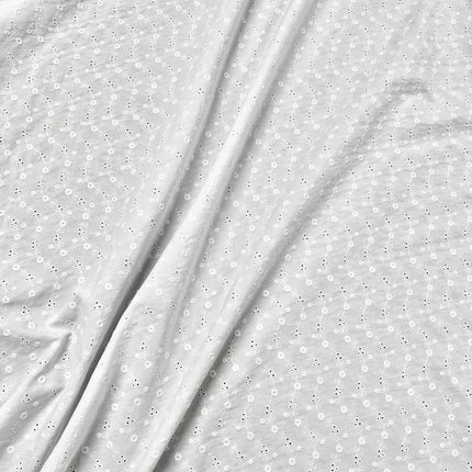 Broderie Anglaise | Embroidered Cotton | White - Hollies Haberdashery UK