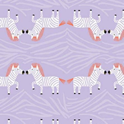 Clothworks - Safari Sweet 2 - Zebra - Purple -