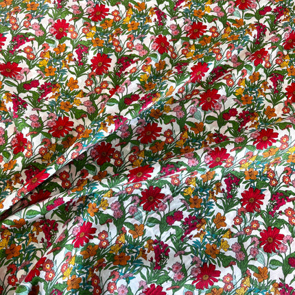 Cornflower Cotton Lawn - Red - Hollies Haberdashery UK