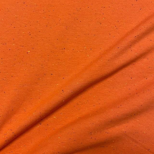 Cosy Colours Multi Fleck Sweatshirting - Rust Melange -