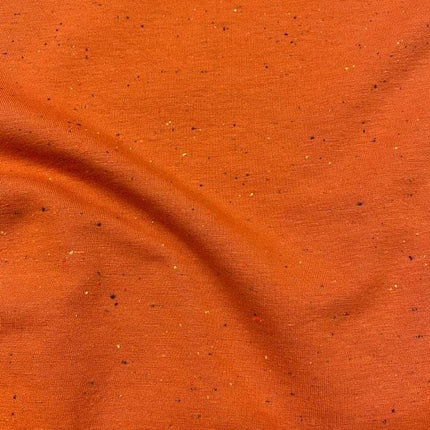 Cosy Colours Multi Fleck Sweatshirting - Rust Melange -
