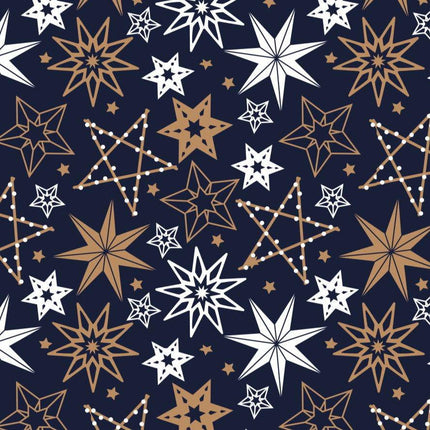 Craft Cotton Co - Starry Night - Nordic Stars Metallic -