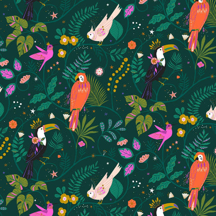 Dashwood Studio Fabric | Jungle Luxe | Parrots - JLUXE2234
