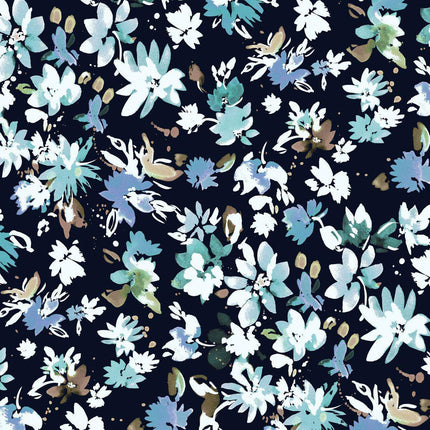 Dashwood Studios - Ace Cotton Lawn - Flourish Floral Spray - Navy -