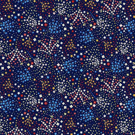 Dashwood Studios - Ace Cotton Lawn - Kaleidoscope Firework - Navy -