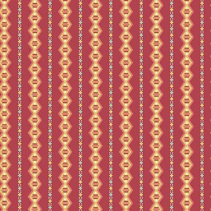 Di Ford-Hall - Cloverdale House - Geometric Stripe - Red -