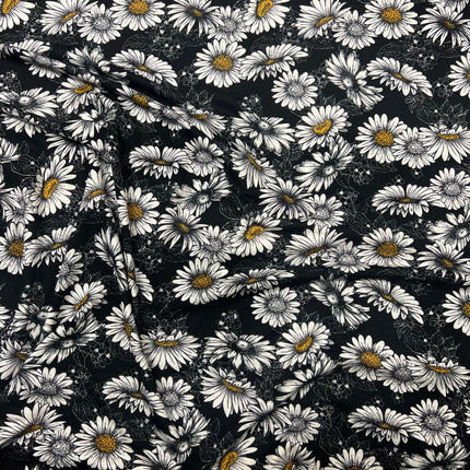 Diasy Blooms Viscose Jersey - Hollies Haberdashery UK