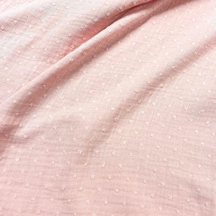 Double Gauze | Swiss Dot | Pink - Hollies Haberdashery UK